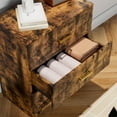 thumbnail image 2 of SESSLIFE Nightstand with 3 Drawers, Modern End Side Table, Nightstand Storage Cabinet for Bedroom, Living Room, Brown, 2 of 8