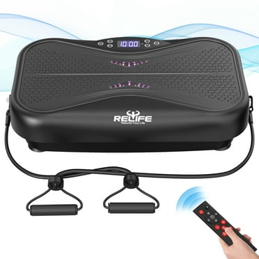 Vibration plate exercise machine with 330LB Loading Capacity, Whole Body Workout Vibartion plateform w/2 resistance bands