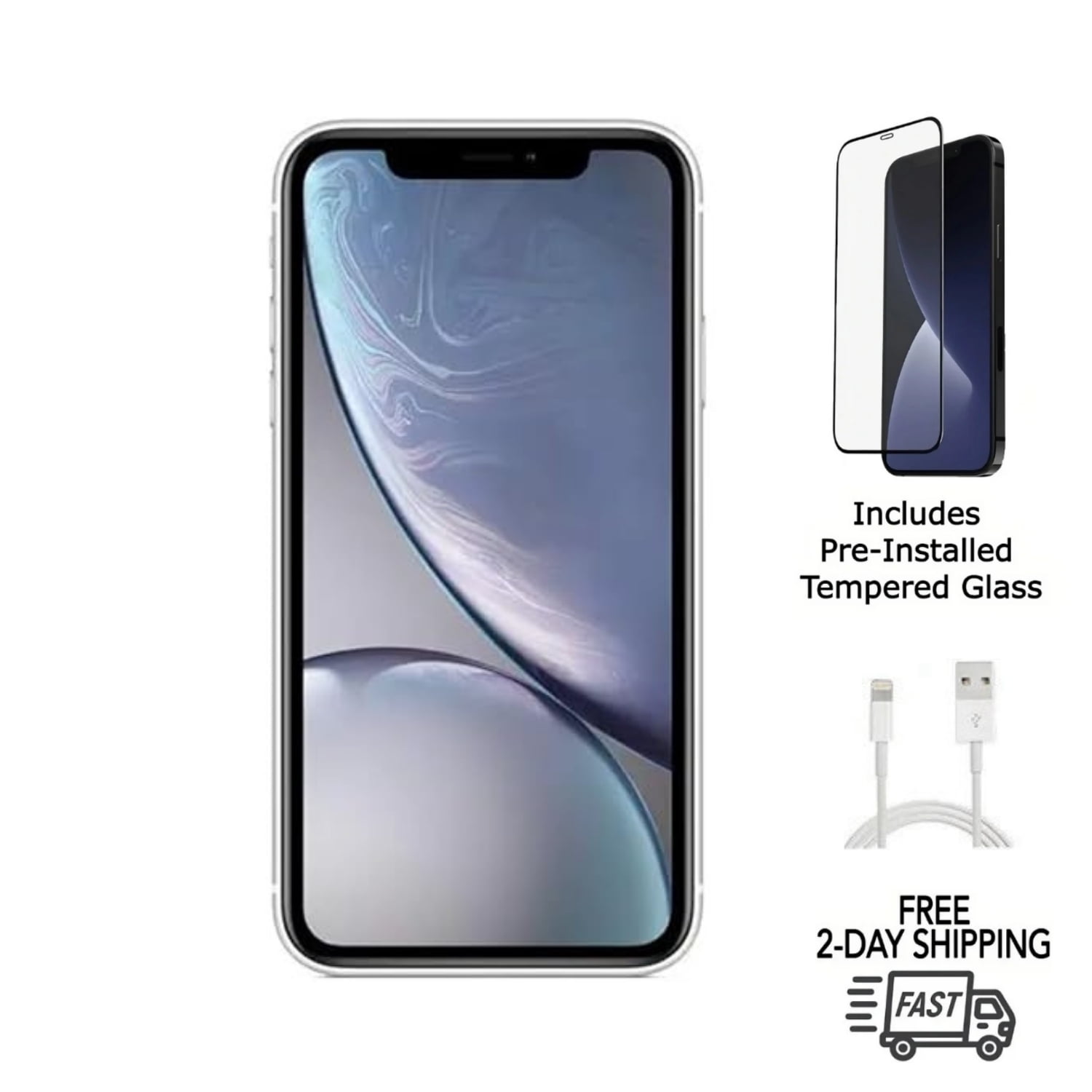 Pre-Owned Apple iPhone XR (Unlocked) 64GB White (A1984) Bundle