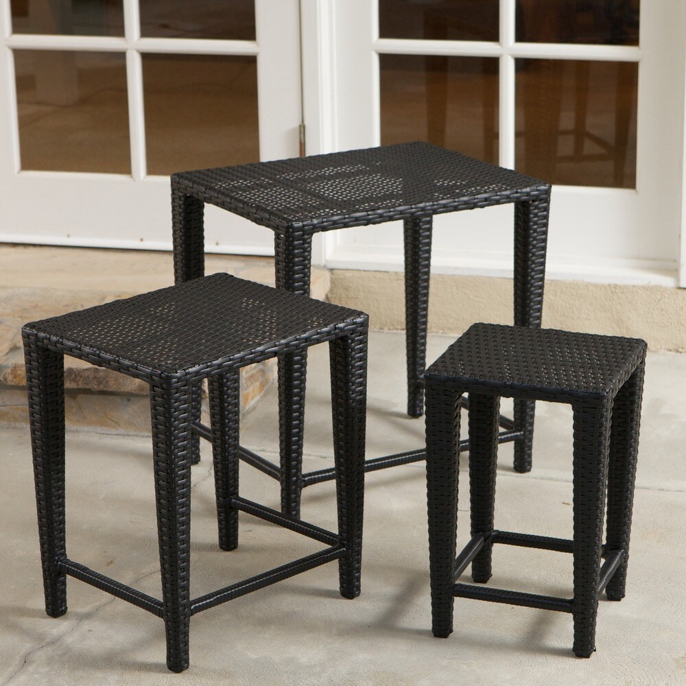 Wicker Multi-brown Nesting Tables - image 4 of 5