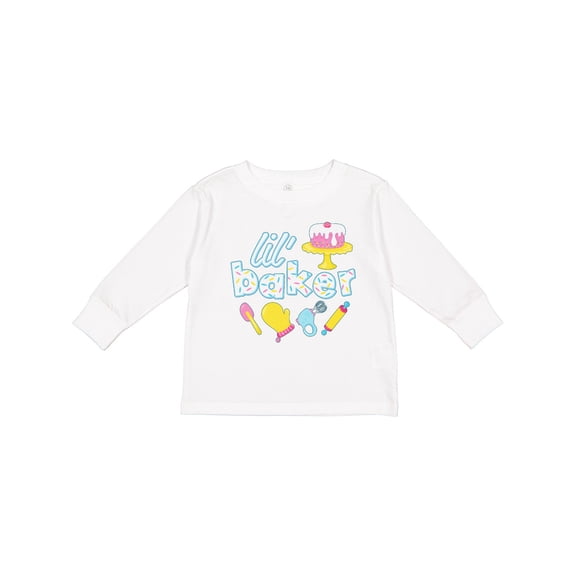 Inktastic Lil' Baker Icing and Cake Boys or Girls Long Sleeve Toddler T-Shirt