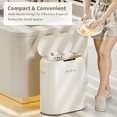 thumbnail image 3 of Metal Kitchen Motion Sensor Trash Can with Lid, 10.5 Gallon Slim Automatic Waste Basket Touchless, Medium Commercial Covered Garbage Pail for Narrow Office, Bathroom, Dorm, Cream White, 3 of 6