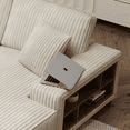 thumbnail image 6 of Sectional Modern Sleeper Sofa Bed Couches with 2 Pillows, 2-Seater Oversized Double Chaise Lounge Chair Indoor with Side Cabinet, Chaise Sofa Bed Couch for Living Room,Office, Apartment, Beige, 6 of 6