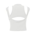 thumbnail image 5 of Camiseta sin mangas con diseño recortado liso para mujer: top sin mangas sexy, poliéster y spandex, estilo informal de verano, 5 of 5