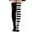 White, variant on Lovskoo Womens Halloween Thigh High Socks Striped High Knee Socks for Cosplay Long Socks Over The Knee Leg Warmers Red