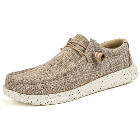

Slip On Shoes for Men Sneakers Casual Canvas Shoes Comfort Lightweight Boat Shoes Men for Walking Shoes - Khaki 12