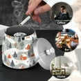 thumbnail image 4 of Yayeee Ashtray with Lid for Cigarette Smokeless Stainless Steel Home Ash Holder, Cartoon Orange Houses, 4 of 7