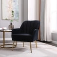 thumbnail image 4 of Accent Chair Wide Armchair Single Sofa Upholstered Chair Solid Wood Frame Velvet Sherpa Armchair, 4 of 8