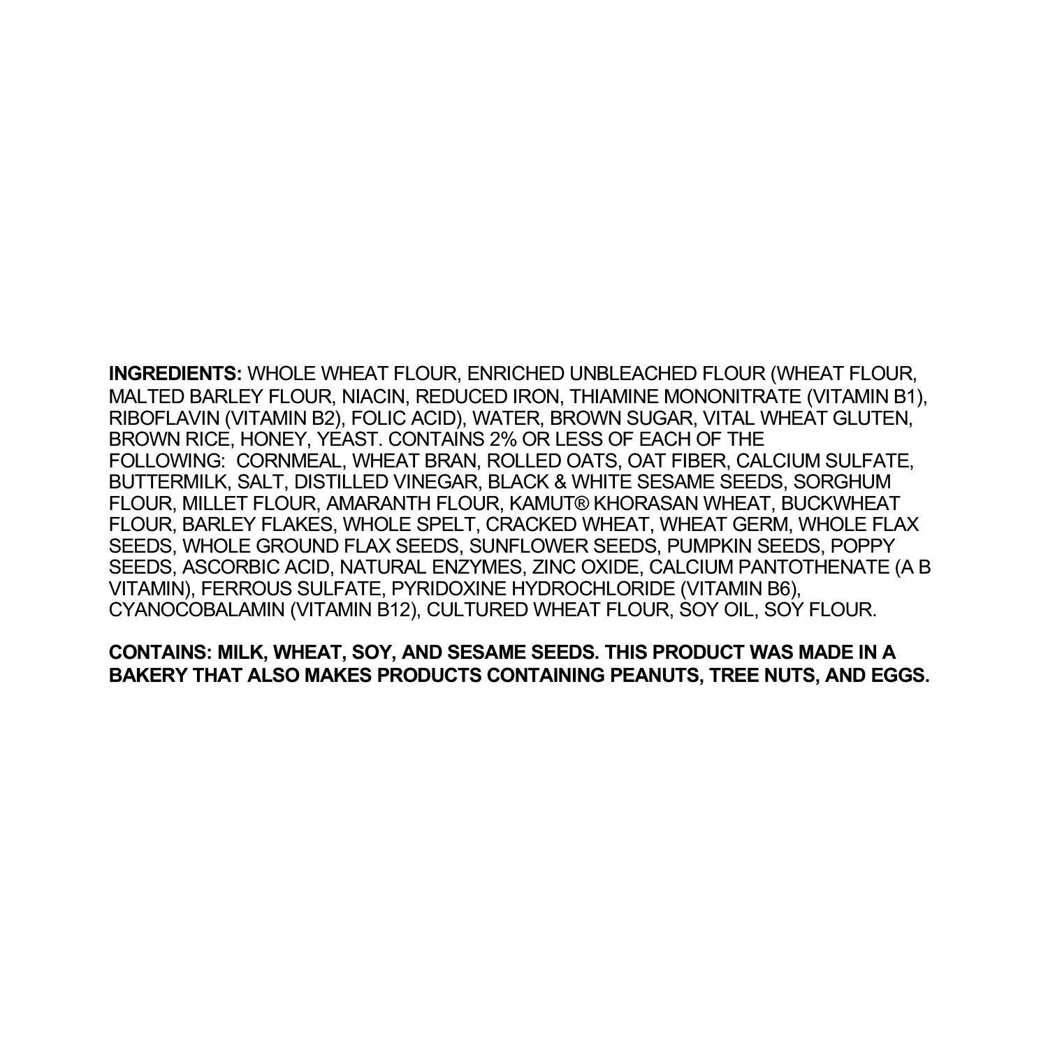 Milton's, Seeds & Grains, Sliced Sandwich Bread Loaf, 24 oz, Shelf Stable