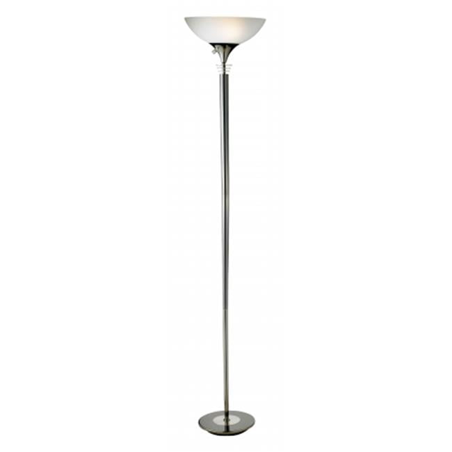 Photo 1 of Adesso Metropolis Black/Nickel Torchiere Floor Lamp