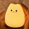 thumbnail image 2 of Mini Cute Cartoon Cat Shaped Pat Light Lamp Soft Silicone Nightlight for Kids Room Decor, 2 of 8