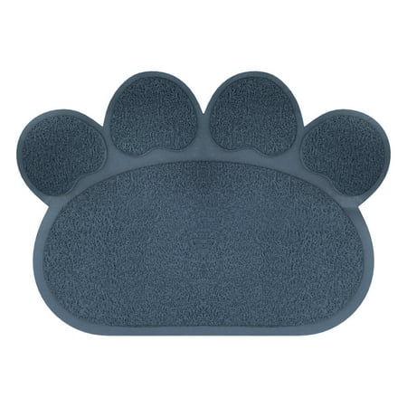 Non Slip Food and Litter Mat for Dogs and Cats- Floor Protecting Paw Shaped Mat for Cat and Dog Bowls- BPA and Phthalate Free By PETMAKER