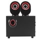 thumbnail image 4 of FT X7 subwoofer de madera 2.1 altavoz multimedia USB reproductor de música para computadora portátil de escritorio (negro y rojo), 4 of 8
