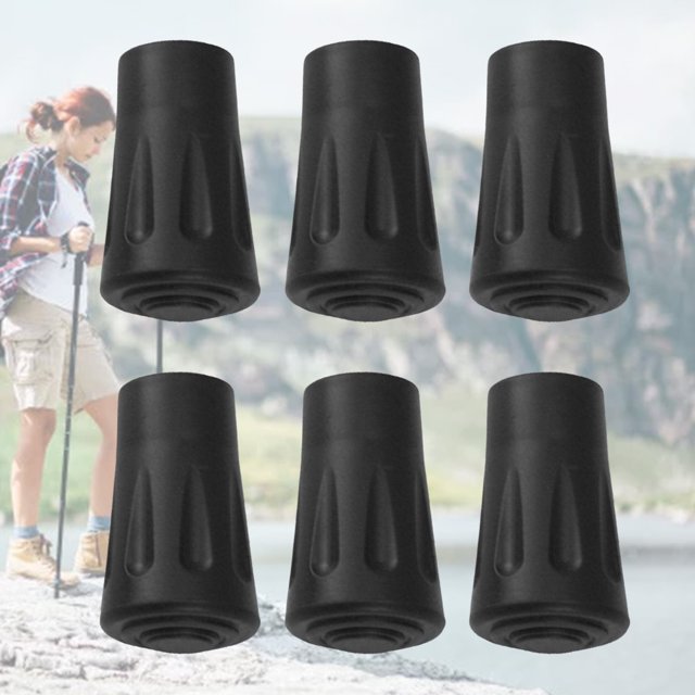 Bastón De Trekking Con Punta De Goma Bastón De Trekking Con Punta De Goma 6pcs Walking Pole Stick End Trekking Pole Tip Protector Almohadillas de goma Buffer