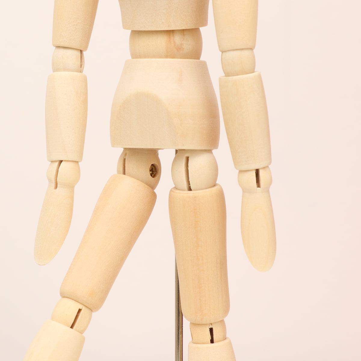 1pc Yellow Wooden Mannequin Figure With Joints & Fingers, For