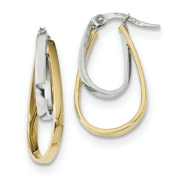 Primal Gold 14 Karat Two-tone Double Oval Hoop Earrings