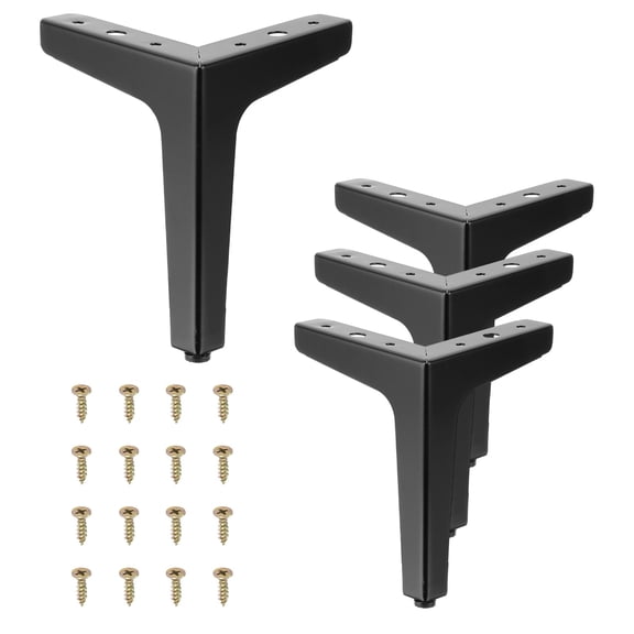 7 Inch Metal Furniture Legs, 4 Pcs Triangle Furniture Replacement Feet, Black