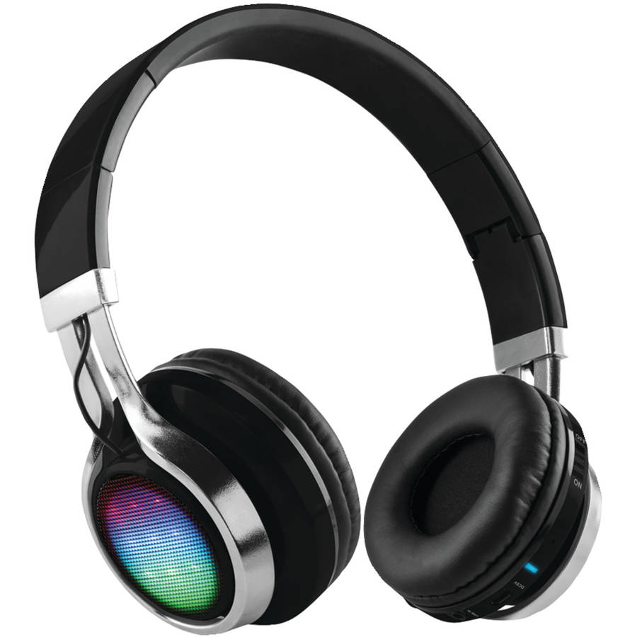 Hypergear 13593 V40 Rave Wireless Stereo LED Headphones, Black