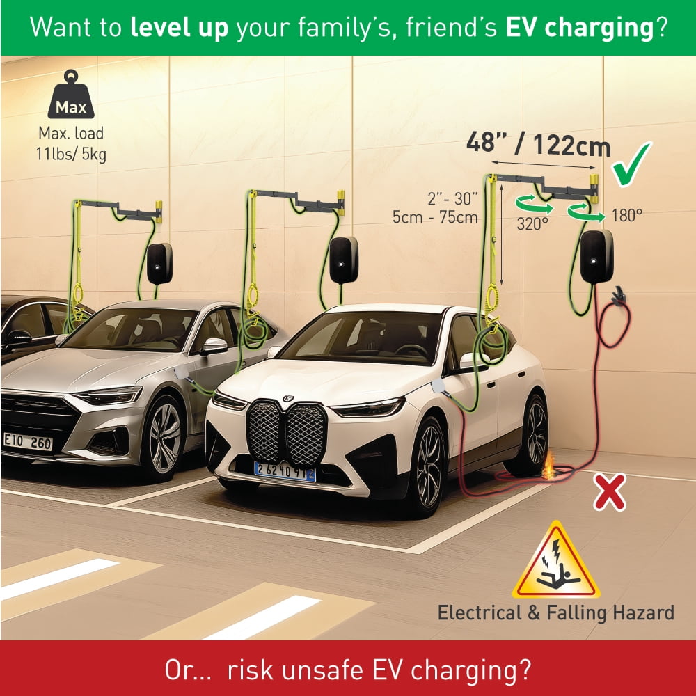 48” / 122cm Protective EV Charging Cable Wall Arm