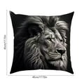 thumbnail image 3 of Lilixerw Lion Animal Print Linen Pillow Cover 18x18 Inch,with Zipper,Animal Decorative Cushion Cover for Sofa Living Room Bed,Black, 3 of 6