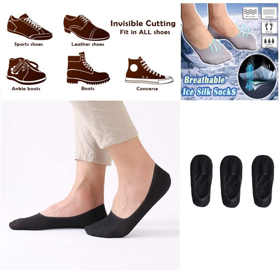 No Show Low Cut Socks for Mens And Womens Ultra Thin Non Slip Hidden Invisible Liner Sports Socks 6 Pairs Breathable Ice Silk Socks 