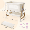 thumbnail image 7 of HARPPA Baby Bassinet Bedside Sleeper, 3-in-1 Cradle for Newborns with Storage & Wheels, White, 7 of 7