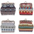 thumbnail image 1 of Heytea 4Pcs Coin Purse Ethnic Style Clasp Closure Wallet Change Credit Card Holder Pouch, 1 of 5