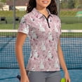 thumbnail image 3 of Whosucclay Rabbit Cherry Blossom Lightweight Golf Shirt, Polyester Golf Polo Tops Moisture Wicking Quick Dry Tennis Shirts for Hiking Outdoor Sports Shopping Size XX-Large, 3 of 10