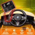 thumbnail image 4 of 12V Ride on Cars with Remote Control, Licensed BMW M4 Battery Powered Ride on Toys for Kids Boys Girls Gifts, Kids Electric Cars Vehicle with Music, Bluetooth, Story, USB/MP3 Port, LED Light, Yellow, 4 of 7