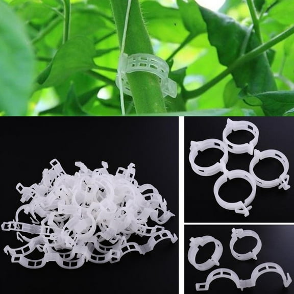 IMossad Tomato Clips, Plastic Trellis Clips, 210 Pcs Plant Support Clips, Grape Vine Tomato Vine, Garden Clips for Tomato Cucumber Grape Plants