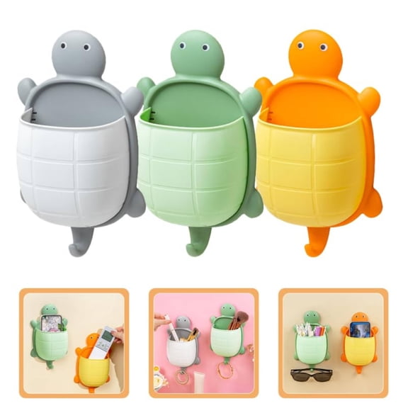 Remote Control Holders Wall Mount Adhesive Organizer Phone Wall Mount Holder Remote Control Storage Hole-Free Self Adhesive Storage Box for Office Home School Supply Organizer