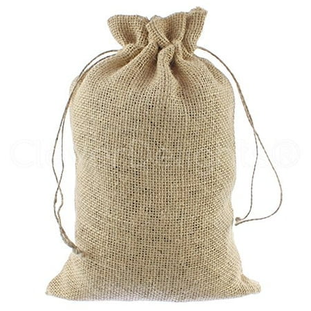 CleverDelights 8 x 12 Burlap Bags with Drawstring - 25 Pack