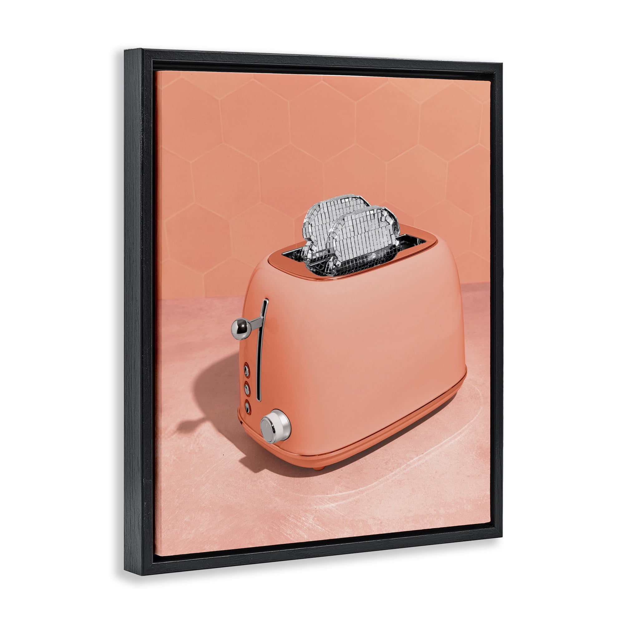 Stupell Industries Disco Toast over Orange Black Framed Floater Canvas Wall Art, design by LISH Creative
