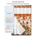 thumbnail image 2 of No Hook Cloth Fabric Shower Curtain with Snap in Liner, Thanksgiving Fall Waterproof Shower Curtains Set with See Through Top Window, Orange Maple Leaves Pumpkin Sunflower Bath Curtains 48"x72", 2 of 6