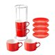 thumbnail image 1 of Tazas de Capuchino Apilables de Porcelana con Platillos y Soporte de Metal, Tazas de Espresso para Café con Leche, Café de Especialidad A, 1 of 5