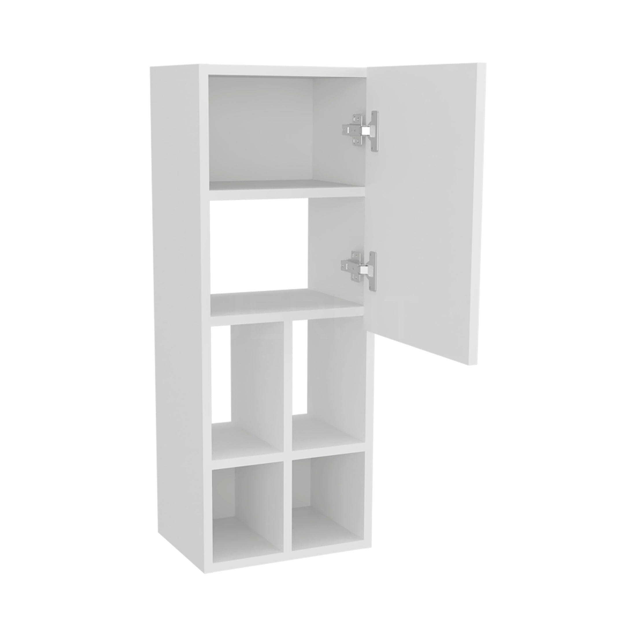 JERFIT 36" White Modern Bathroom Storage Cabinet with Door & 4 Shelves, Wall Mounted Organizer for Bath, Powder Room or Kitchen