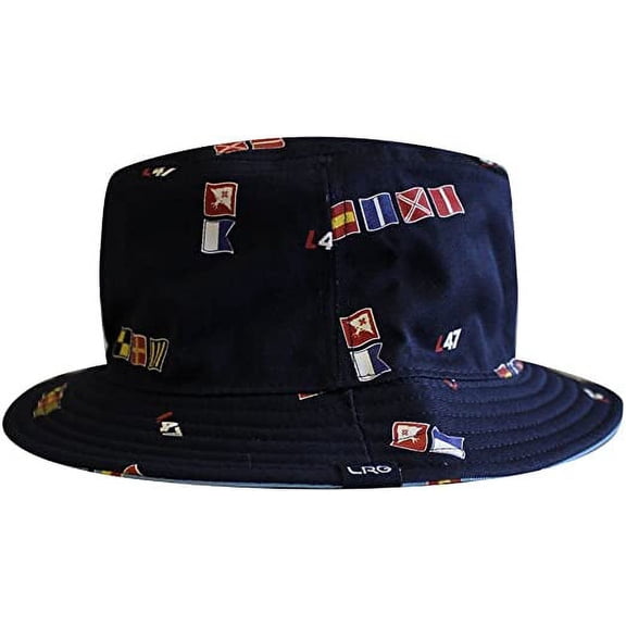 Lrg Americana Mens Reversible Bucket Hat Nautical Blue