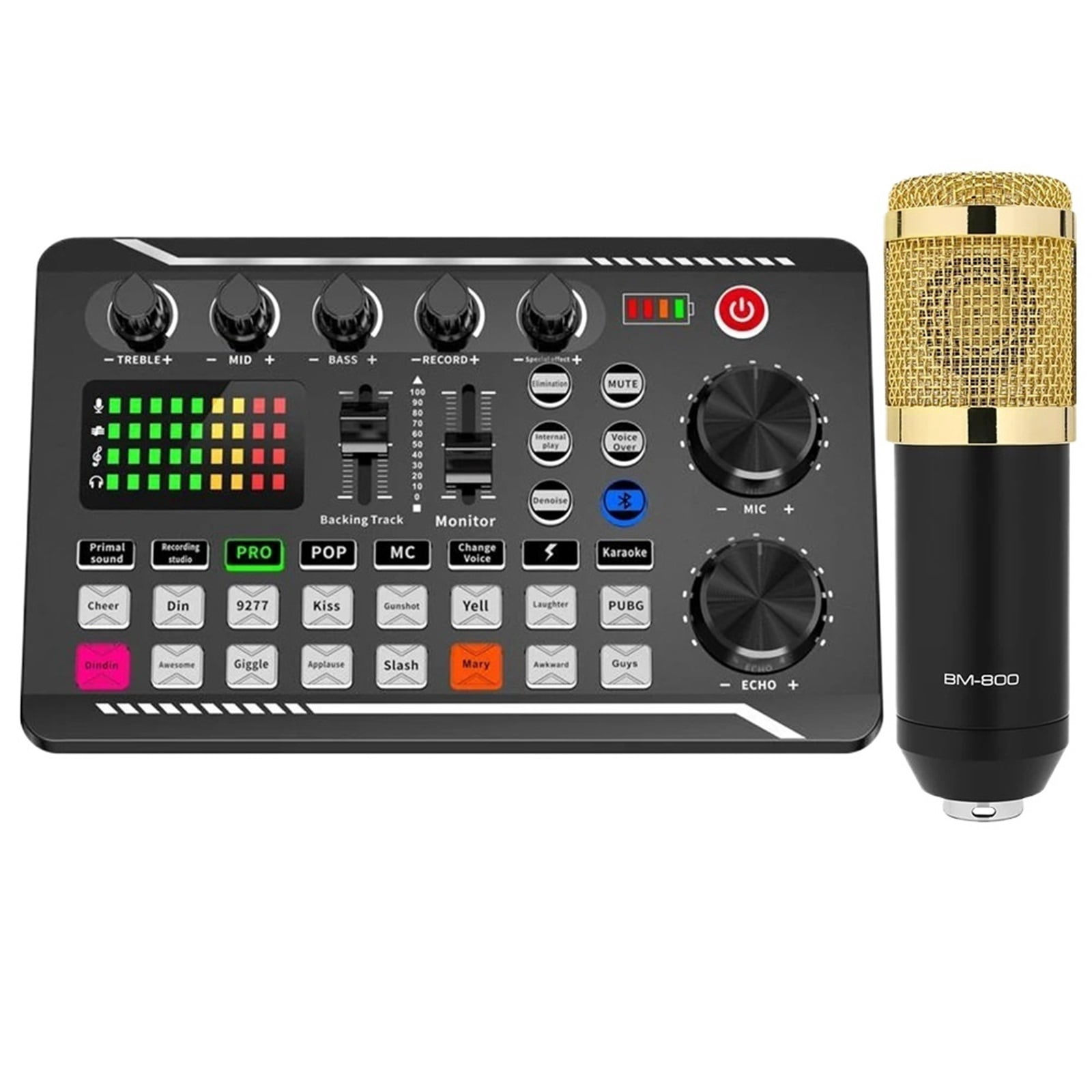 DJ Equipment Microphone Sound Card Console Studio Sound Card Kit Cable Phone Mixing Computer Live Voice Mixer F998 Sound Card ,Precision Control