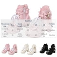 thumbnail image 3 of Fesfesfes Kids Girls Lolita Boots Lace Bow Decor Pearl Pendant Block Heel Side Zipper PU Leather Princess Shoes for Party Daily Wear, 3 of 8