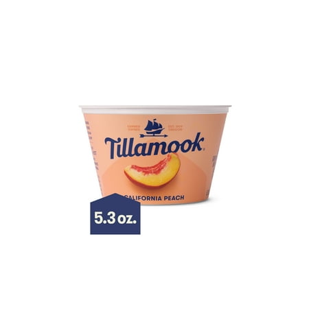 Tillamook California Peach 2% Greek Yogurt, Fruit on Bottom, 5.3 oz