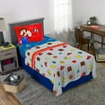 thumbnail image 6 of Super Mario Kids Twin Sheet Set, Gaming Bedding, Gray and Blue, 6 of 9