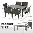 thumbnail image 2 of HAPPATIO 7-Piece Wicker Rattan Outdoor Dining Set with Washable Green Cushions, 2 of 9