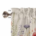 thumbnail image 5 of Half Window Curtain 36 Inches Long, Spring Floral Window Treatment Curtain Drapes, Colorful Summer Botanical Flowers Vintage Small Tier Curtains for Bathroom Over Sink, 27.5"x36", 2 Panels, 5 of 7