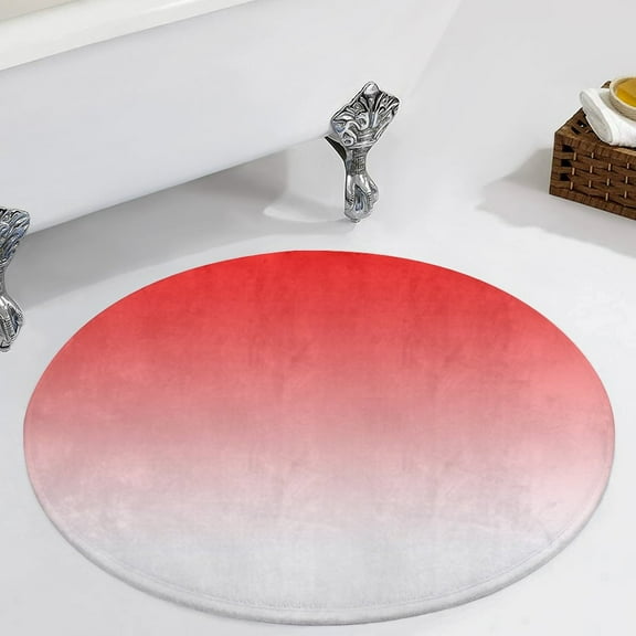 Aesthetic Red And White Gradient Round Carpet Circle Rug Outdoor Patio Area Rug Washable Large Area Rugs Hallway Room Decor Fitness Mats