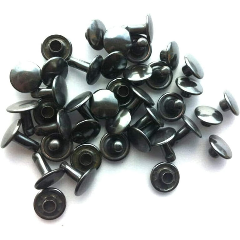 Trimming Shop 10mm Double Cap Rivets, Leather Rivets Tabular Metal Studs  for Clothing Blue, 100 Sets