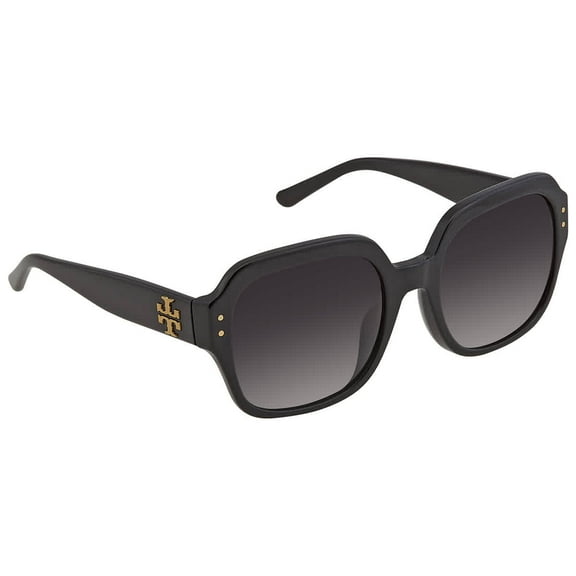 Tory Burch TY 7143U Plastic Womens Square Polarized Optical Sunglasses Black 56mm Adult