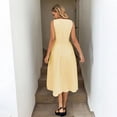 thumbnail image 3 of CIENVNSTG Maxi Dress for Women Short Sleeved Spring Breathable Holiday Dress Elegant Versatile Party Dress, 3 of 5