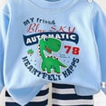 thumbnail image 4 of NOLDARES Infant Toddler Baby Boy Fall Winter Clothes 2pcs Graphic Print Long Sleeve Sweatshirt Tops and Stretch Pants Cute Baby Boy Outfit Clothing(Light Blue,6-12 M), 4 of 5