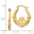 thumbnail image 4 of 14k Yellow Gold Claddagh Hoop Earrings Celtic, 4 of 8