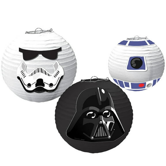 Star Wars Galaxy of Adventures Paper Lanterns with Add-Ons - 5.75" - 9.5" 3 Count - Assorted Design - Perfect for Galactic Fans & Themed Parties